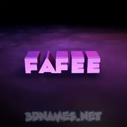 fafee in Big Purple style - 3D name wallpaper
