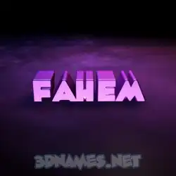 fahem in Big Purple style - 3D name wallpaper