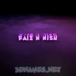 faiz n nish in Big Purple style - 3D name wallpaper