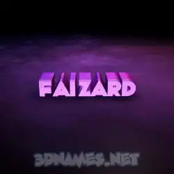 faizard in Big Purple style - 3D name wallpaper