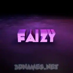 faizy in Big Purple style - 3D name wallpaper
