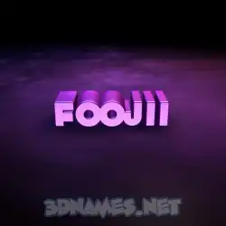 foojii in Big Purple style - 3D name wallpaper