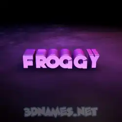 froggy in Big Purple style - 3D name wallpaper
