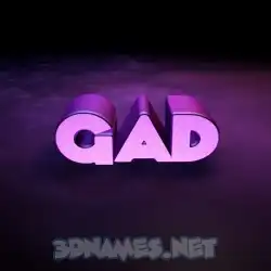 gad in Big Purple style - 3D name wallpaper