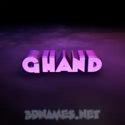 ghand in Big Purple style - 3D name wallpaper