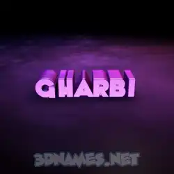 gharbi in Big Purple style - 3D name wallpaper