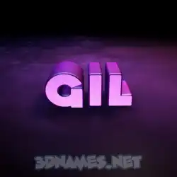 gil in Big Purple style - 3D name wallpaper