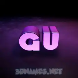 gu in Big Purple style - 3D name wallpaper