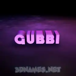 gubbi in Big Purple style - 3D name wallpaper