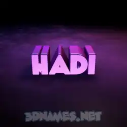 hadi in Big Purple style - 3D name wallpaper