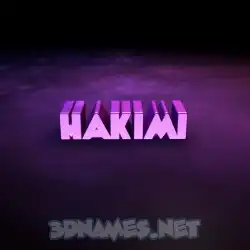 hakimi in Big Purple style - 3D name wallpaper