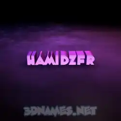 hamidzfr in Big Purple style - 3D name wallpaper