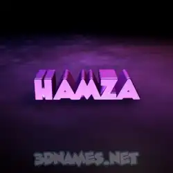 hamza in Big Purple style - 3D name wallpaper
