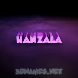 hanzala in Big Purple style - 3D name wallpaper