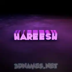 hareesh in Big Purple style - 3D name wallpaper