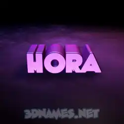 hora in Big Purple style - 3D name wallpaper