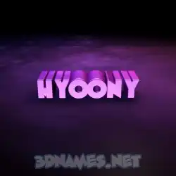 hyoony in Big Purple style - 3D name wallpaper