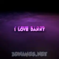 i love danny in Big Purple style - 3D name wallpaper