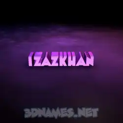 izazkhan in Big Purple style - 3D name wallpaper