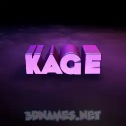 kage in Big Purple style - 3D name wallpaper