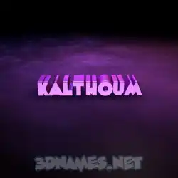 kalthoum in Big Purple style - 3D name wallpaper