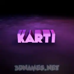 karti in Big Purple style - 3D name wallpaper