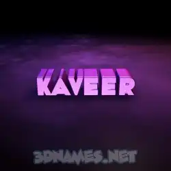kaveer in Big Purple style - 3D name wallpaper
