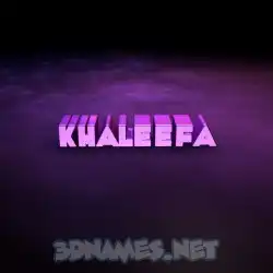 khaleefa in Big Purple style - 3D name wallpaper