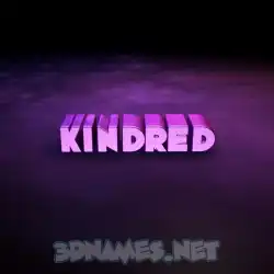 kindred in Big Purple style - 3D name wallpaper