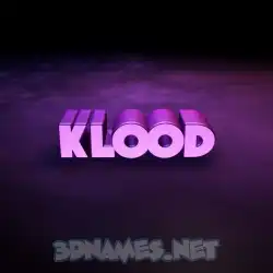 klood in Big Purple style - 3D name wallpaper