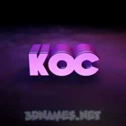 koc in Big Purple style - 3D name wallpaper