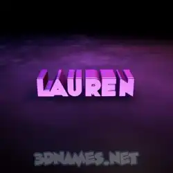 lauren in Big Purple style - 3D name wallpaper