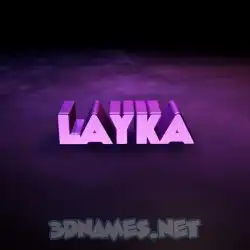layka in Big Purple style - 3D name wallpaper