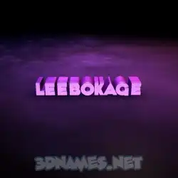 leebokage in Big Purple style - 3D name wallpaper