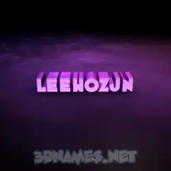 leehozjn in Big Purple style - 3D name wallpaper