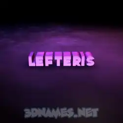 lefteris in Big Purple style - 3D name wallpaper