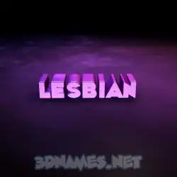 lesbian in Big Purple style - 3D name wallpaper