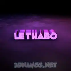 lethabo in Big Purple style - 3D name wallpaper