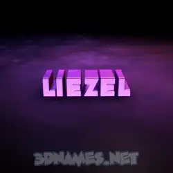 liezel in Big Purple style - 3D name wallpaper