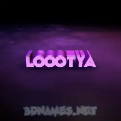 lo0otya in Big Purple style - 3D name wallpaper