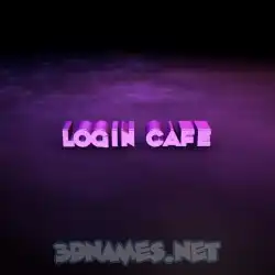 login cafe in Big Purple style - 3D name wallpaper