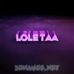 loletaa in Big Purple style - 3D name wallpaper