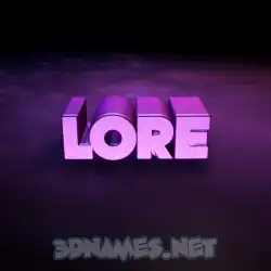 lore in Big Purple style - 3D name wallpaper
