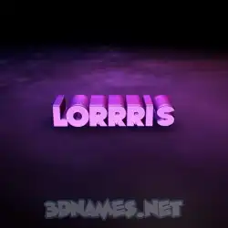 lorrris in Big Purple style - 3D name wallpaper