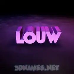 louw in Big Purple style - 3D name wallpaper