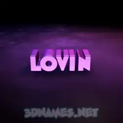 lovin in Big Purple style - 3D name wallpaper