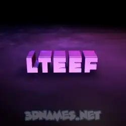 lteef in Big Purple style - 3D name wallpaper