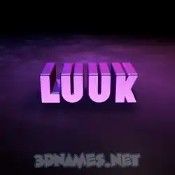 luuk in Big Purple style - 3D name wallpaper