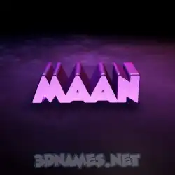 maan in Big Purple style - 3D name wallpaper