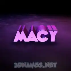 macy in Big Purple style - 3D name wallpaper